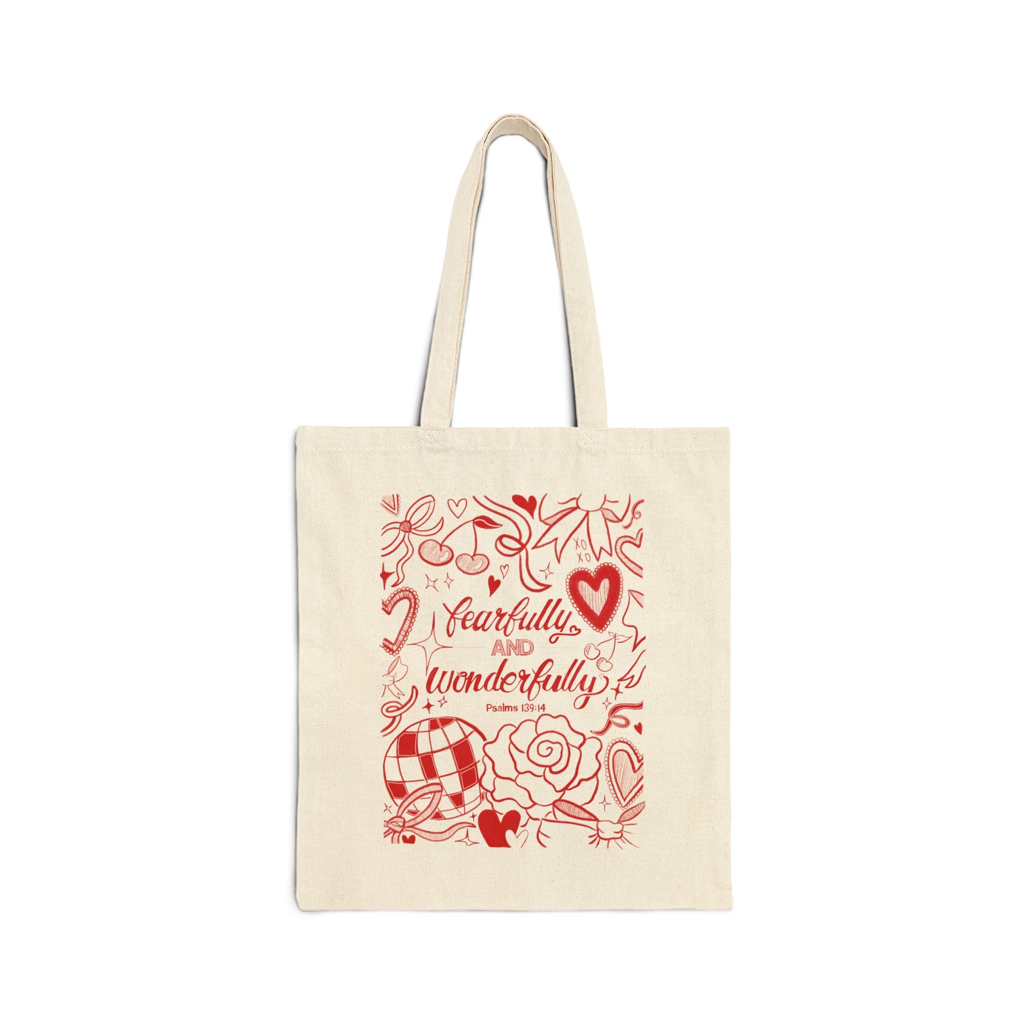 Cherry XOXO Love Note - Canvas Tote bag 🍒🌹