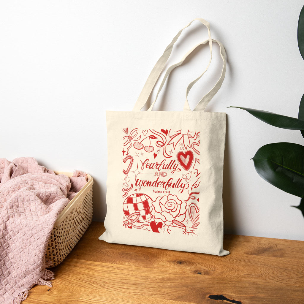 Cherry XOXO Love Note - Canvas Tote bag 🍒🌹